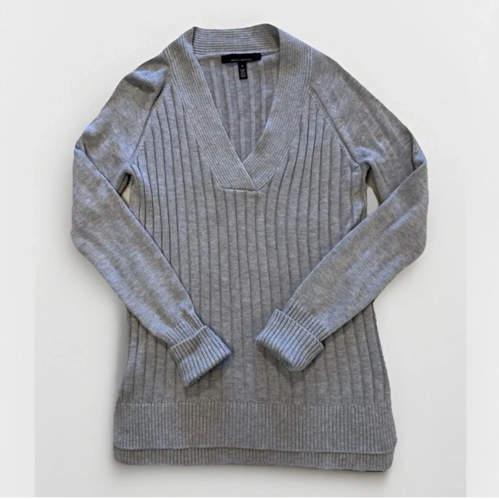 White House Black Market Sweater Cashmere Blend Tunic Pullover Grey Womens Sz S
